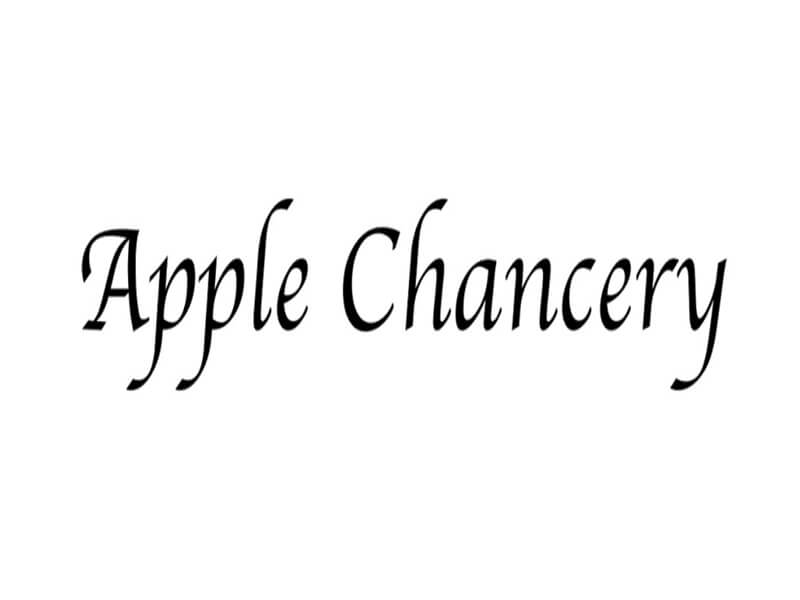 apple chancery font code